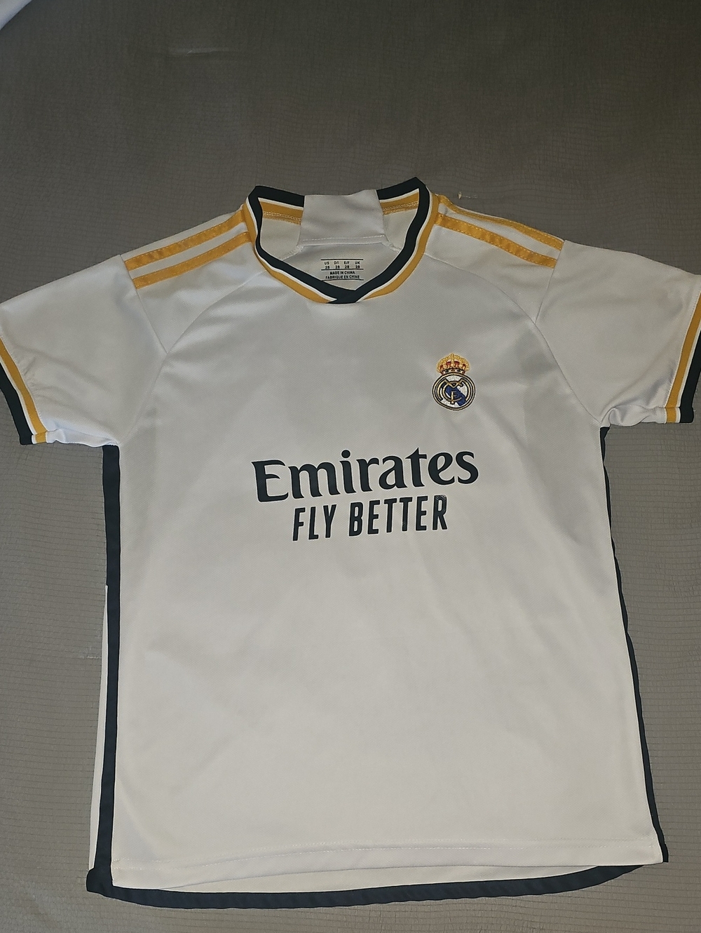 Ronaldo Kids White Home Jersey with Gold Trim